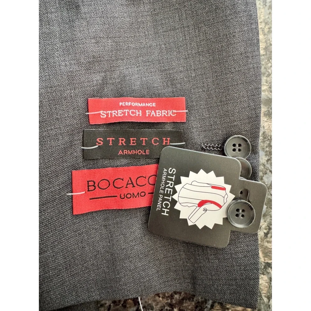 Bocaccio Uomo Mens 3 Piece Suit Charcoal Gray‎ Vest Jacket Pants 40S / 34 W new